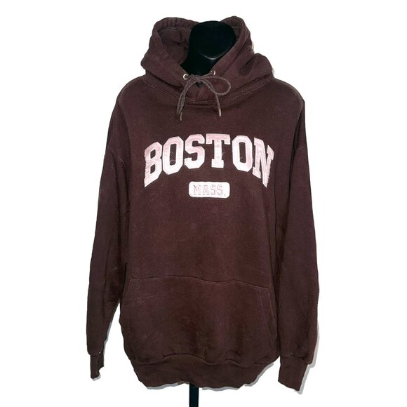 Authentic Life Apparel Boston Mass Brown and Pink Unisex Hoodie Size XL - Picture 1 of 6